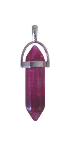 PENDENTIF CRISTAL AURA FUSCHIA
