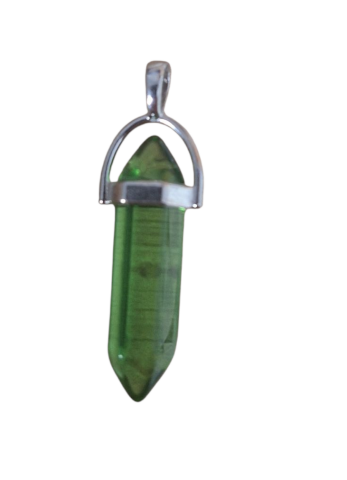 PENDENTIF CRISTAL  VERT ANIS