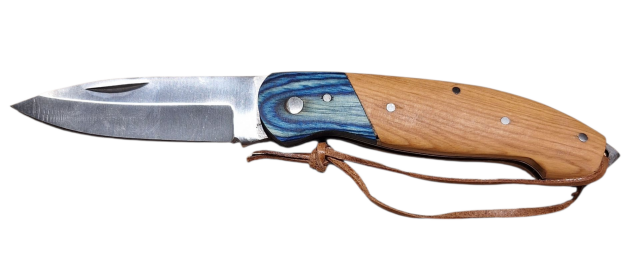 COUTEAU PLIANT BLEU AVEC LACET