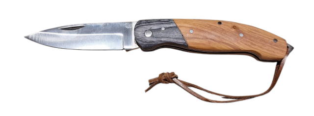 COUTEAU PLIANT NOIR AVEC LACET